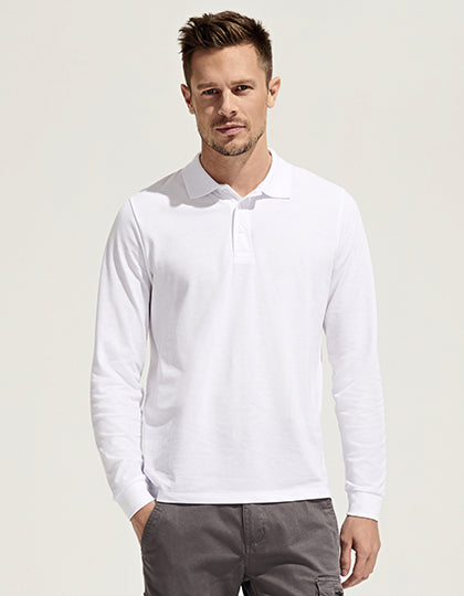 SOL'S – Planet Polo Longsleeve - White – 100% biologisch katoen