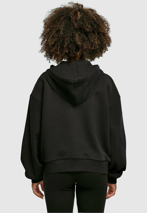 Build Your Brand – Oversized Hoodie Dames – Zwart – 100% biologisch katoen