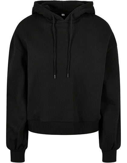 Build Your Brand – Oversized Hoodie Dames – Zwart – 100% biologisch katoen