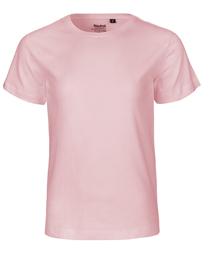 Neutral - Korte Mouwen Kinder T-Shirt - Light Pink - 100% Biologisch Katoen