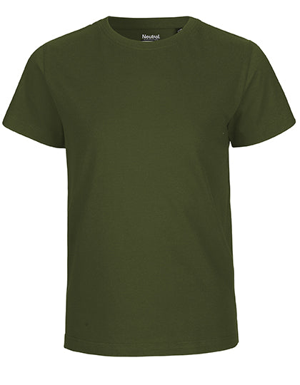 Neutral - Korte Mouwen Kinder T-Shirt - Military - 100% Biologisch Katoen