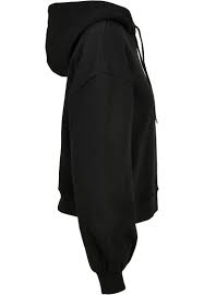 Build Your Brand – Oversized Hoodie Dames – Zwart – 100% biologisch katoen