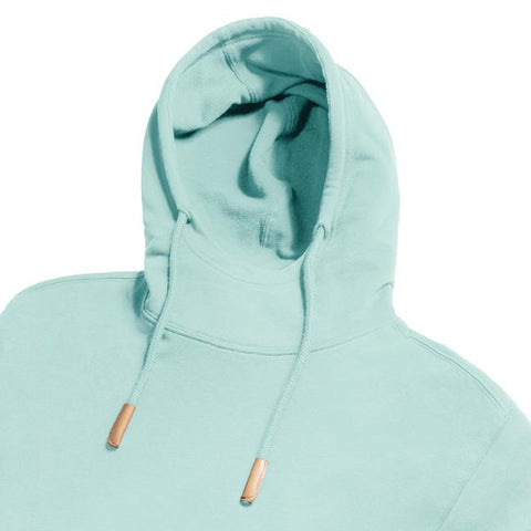 Russell - Organic  Hoge Hals Hoodie - Aqua - 100% Biologisch Katoen