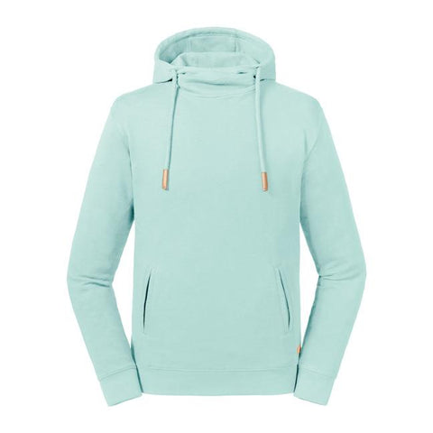 Russell - Organic  Hoge Hals Hoodie - Aqua - 100% Biologisch Katoen