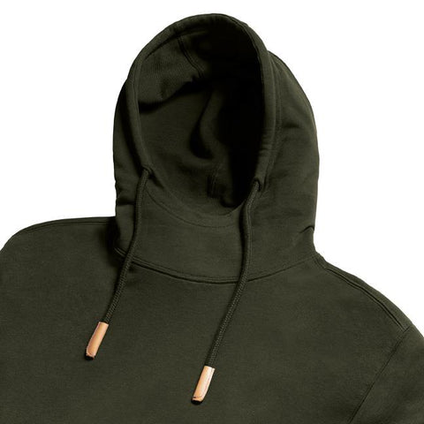 Russell - Organic  Hoge Hals Hoodie - Donkergroen - 100% Biologisch Katoen