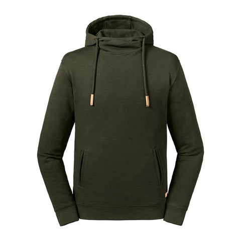 Russell - Organic  Hoge Hals Hoodie - Donkergroen - 100% Biologisch Katoen