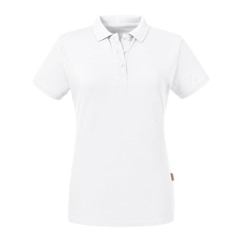 Russell - Pure Organic Polo Dames - Wit - 100% Biologisch Katoen