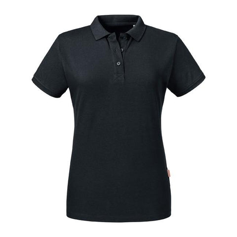 Russell - Pure Organic Polo Dames - Zwart - 100% Biologisch Katoen