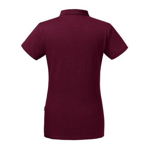 Russell - Pure Organic Polo Dames - Bordeauxrood - 100% Biologisch Katoen