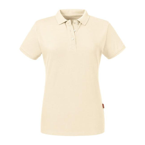 Russell - Pure Organic Polo Dames - Naturel- 100% Biologisch Katoen