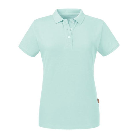 Russell - Pure Organic Polo Dames - Aqua - 100% Biologisch Katoen