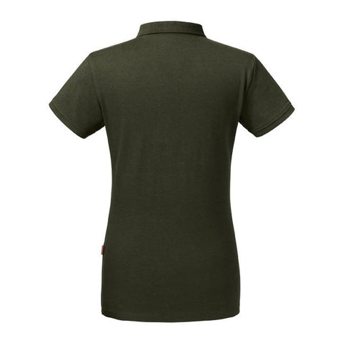 Russell - Pure Organic Polo Dames - Donkergroen - 100% Biologisch Katoen