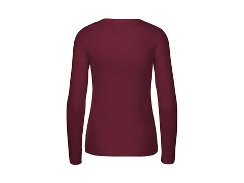 Neutral -  Lange Mouwen T-shirt Dames - Bordeauxrood - 100% Duurzaam