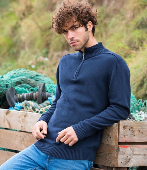 Ecologie - Duurzame Wakhan Sweater met rits - Donkerblauw