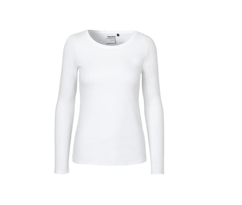 Neutral -  Lange Mouwen T-shirt Dames - Wit - 100% Duurzaam
