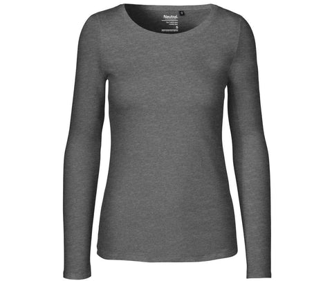 Neutral -  Lange Mouwen T-shirt Dames - Donkergrijs - 100% Duurzaam
